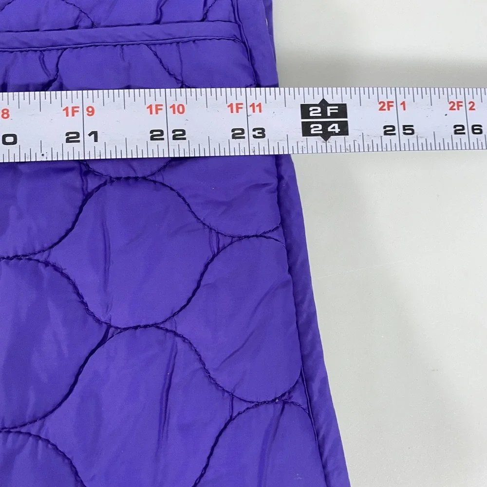 R:ROBOT Jacket Youth 12Y‎ Purple Quilted Bomber Full Zip Pockets Logo Patch Kids